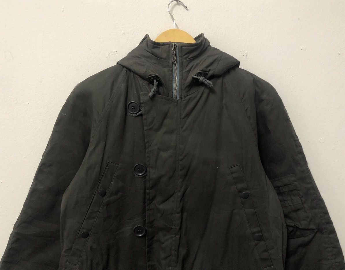 Boycott × Issey Miyake × Vintage Vintage Boycott Military Style Denim Light Jacket Hoodie Size US L / EU 52-54 / 3 - 3 Thumbnail