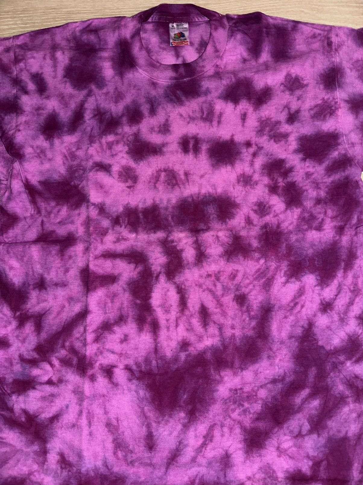 Fruit Of The Loom × Vintage Vintage 90’s Fruit of the Loom Purple Tye Dye Blank T-Shirt Size US XL / EU 56 / 4 - 3 Thumbnail