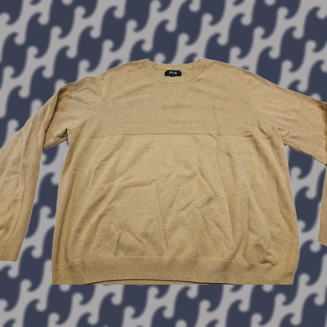 Vintage FLX Men’s XXL Oatmeal Beige Crew Neck Knit Pullover Sweatshirt Casual Mens Sweater Size US XXL / EU 58 / 5 - 1 Thumbnail