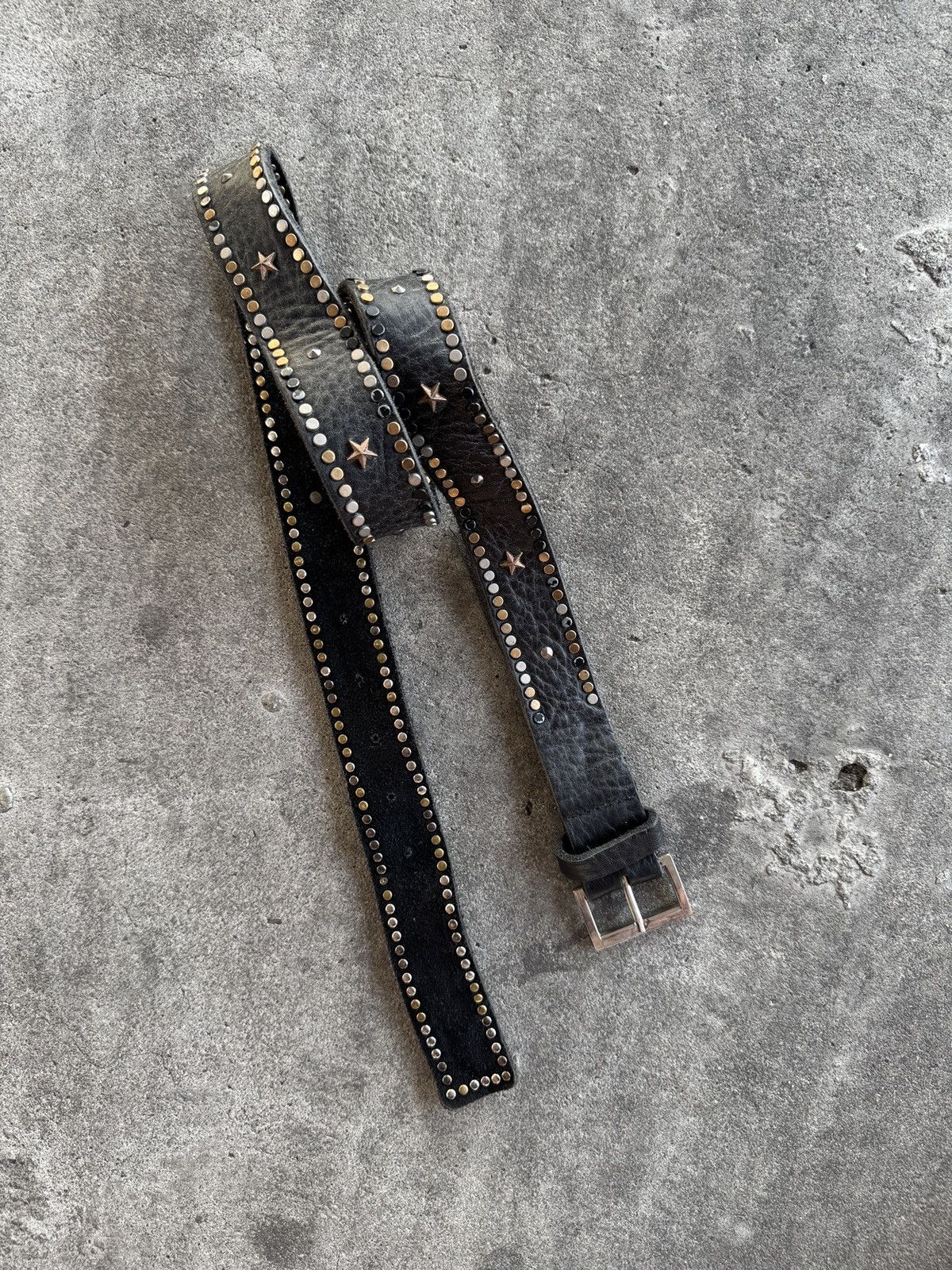 Japanese Brand Vintage Studded Leather Belt Size ONE SIZE - 5 Thumbnail