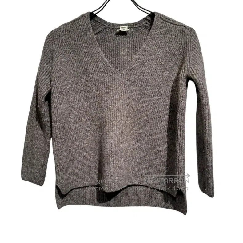 Hermes Hermes Brown V-Neck Sweater Size XXS / US 00 / IT 34 - 1 Thumbnail