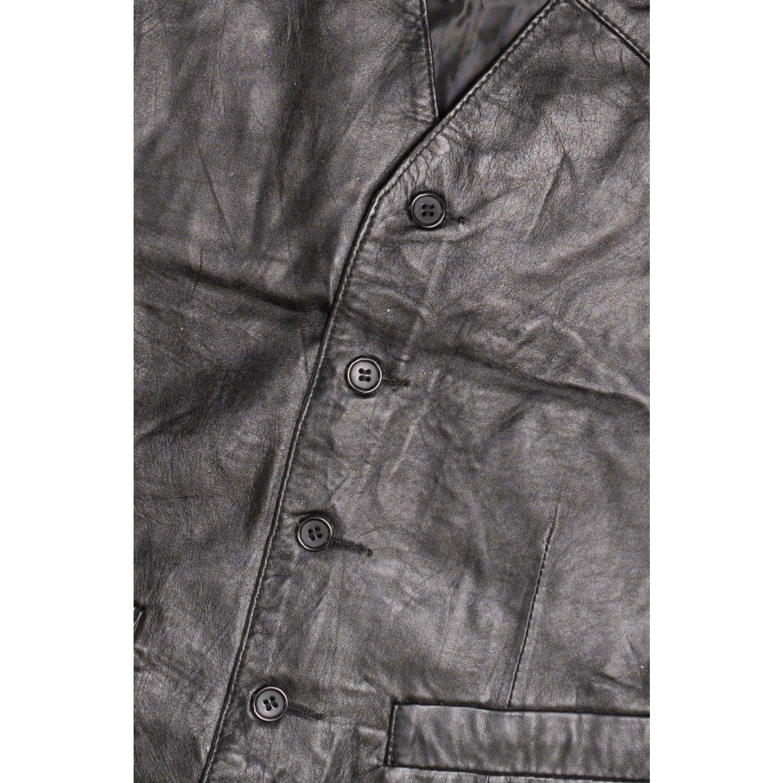 Scully VINTAGE Scully Leather Vest Shirt Black 1990s X-Large Mens Size US XL / EU 56 / 4 - 3 Thumbnail