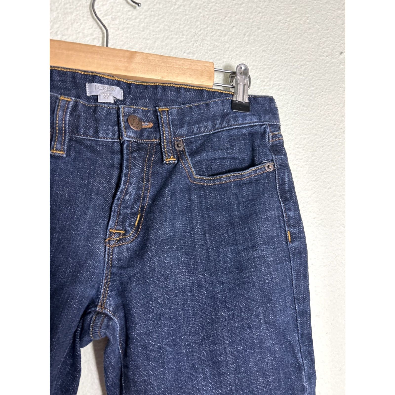 J.Crew J.CREW Skinny Straight Jeans Womens 27x27 Dark Wash Stretch Denim Blue Cotton Blend Zip Front Slim Rise Mid Size 27" / US 4 / IT 40 - 5 Thumbnail