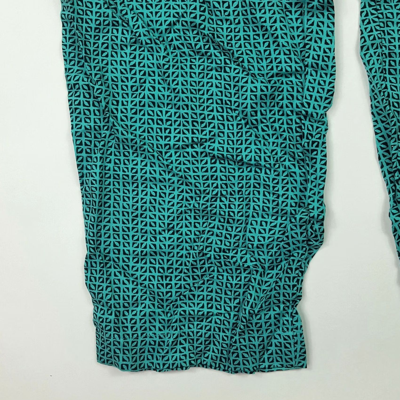 Vintage VINTAGE Leslie Fay 80s Teal Geometric Pants Womens 25x28 Relaxed Tapered Pockets Blue Size 6 Mens Womens Girls Boys Size 28" / US 6 / IT 42 - 2 Thumbnail