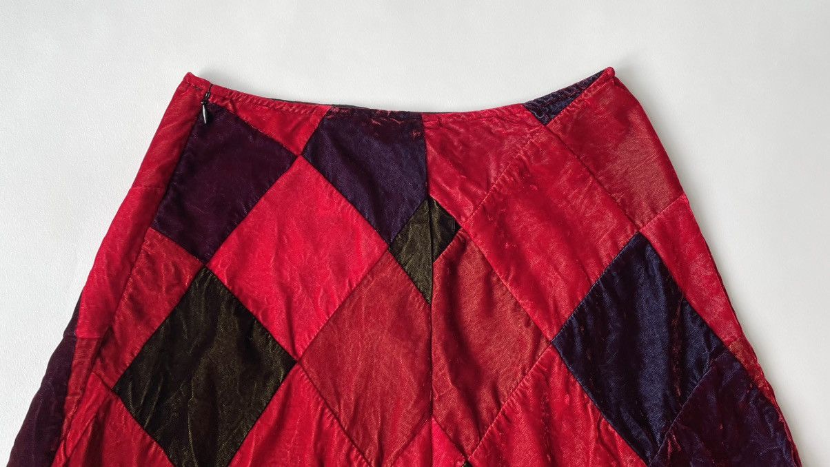 Comme des Garcons S/S 04 Patchwork Velvet Mid Skirt Size 26" / US 2 / IT 38 - 13 Thumbnail