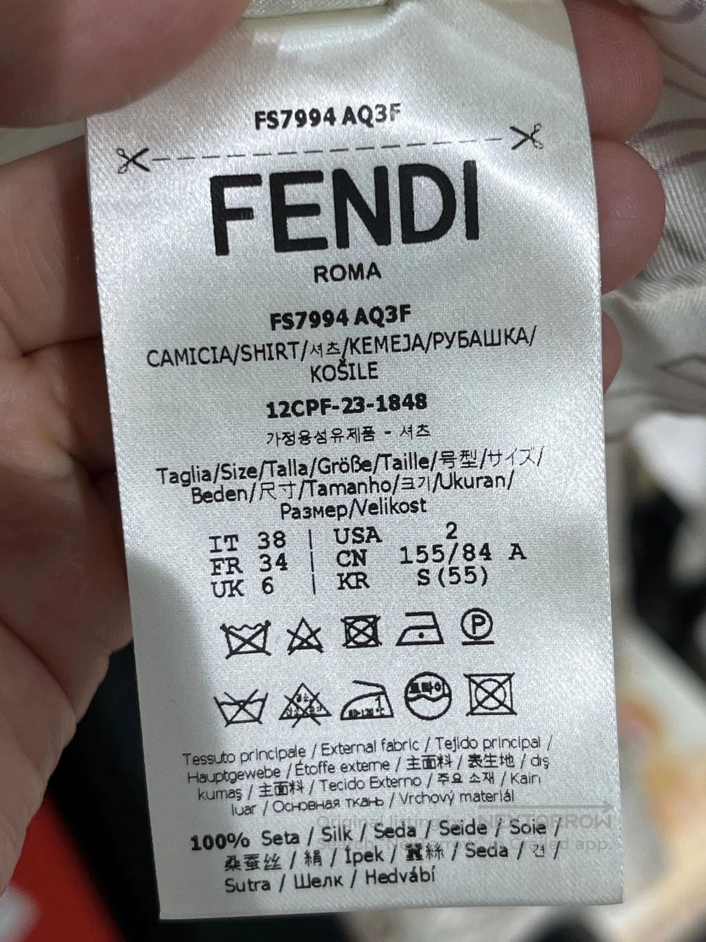 Fendi Fendi Silk Logo Short Shirt Top. Size US XS / EU 42 / 0 - 5 Thumbnail