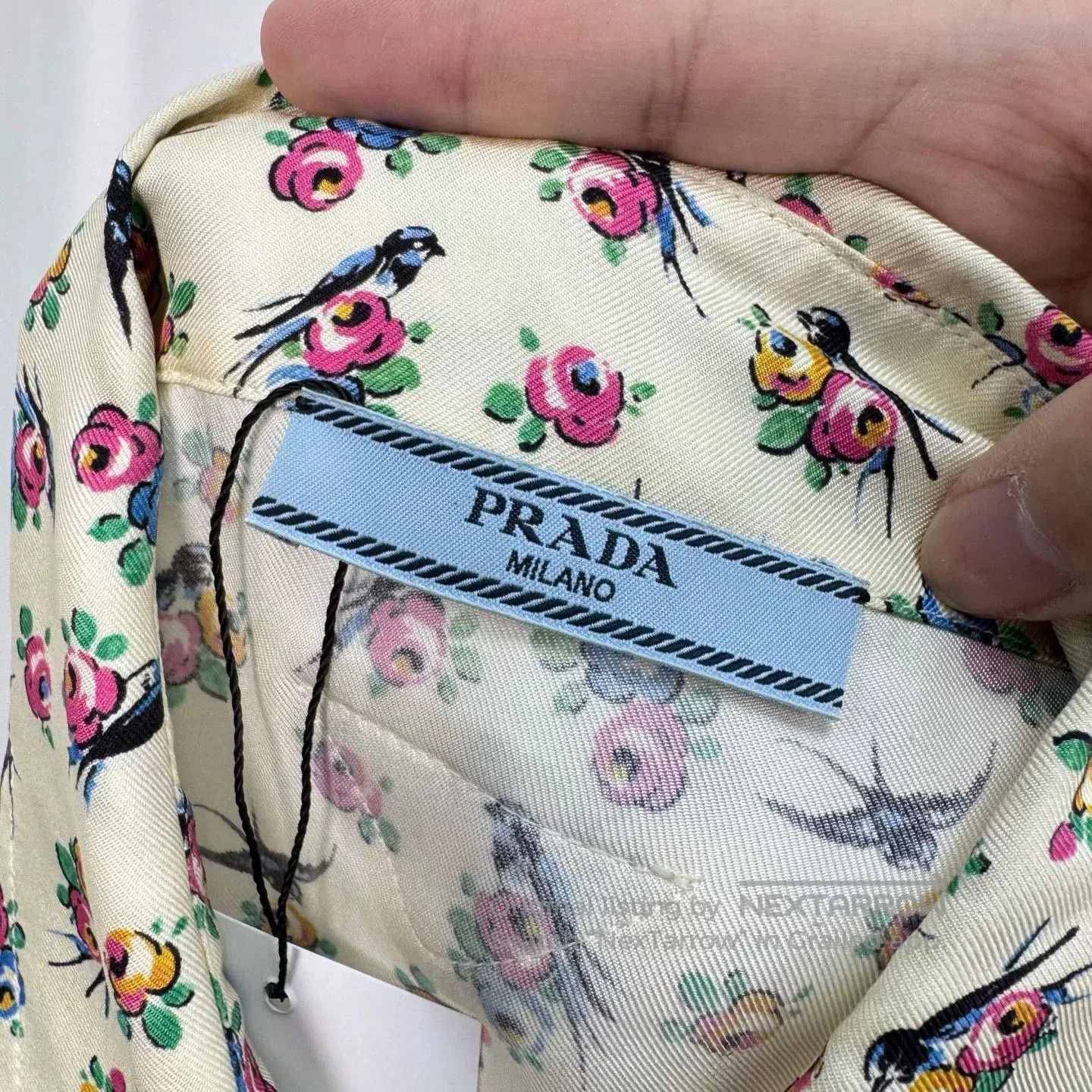 Prada Prada Magpie Floral Triangle Logo Silk Dress. Size S / US 4 / IT 40 - 7 Thumbnail