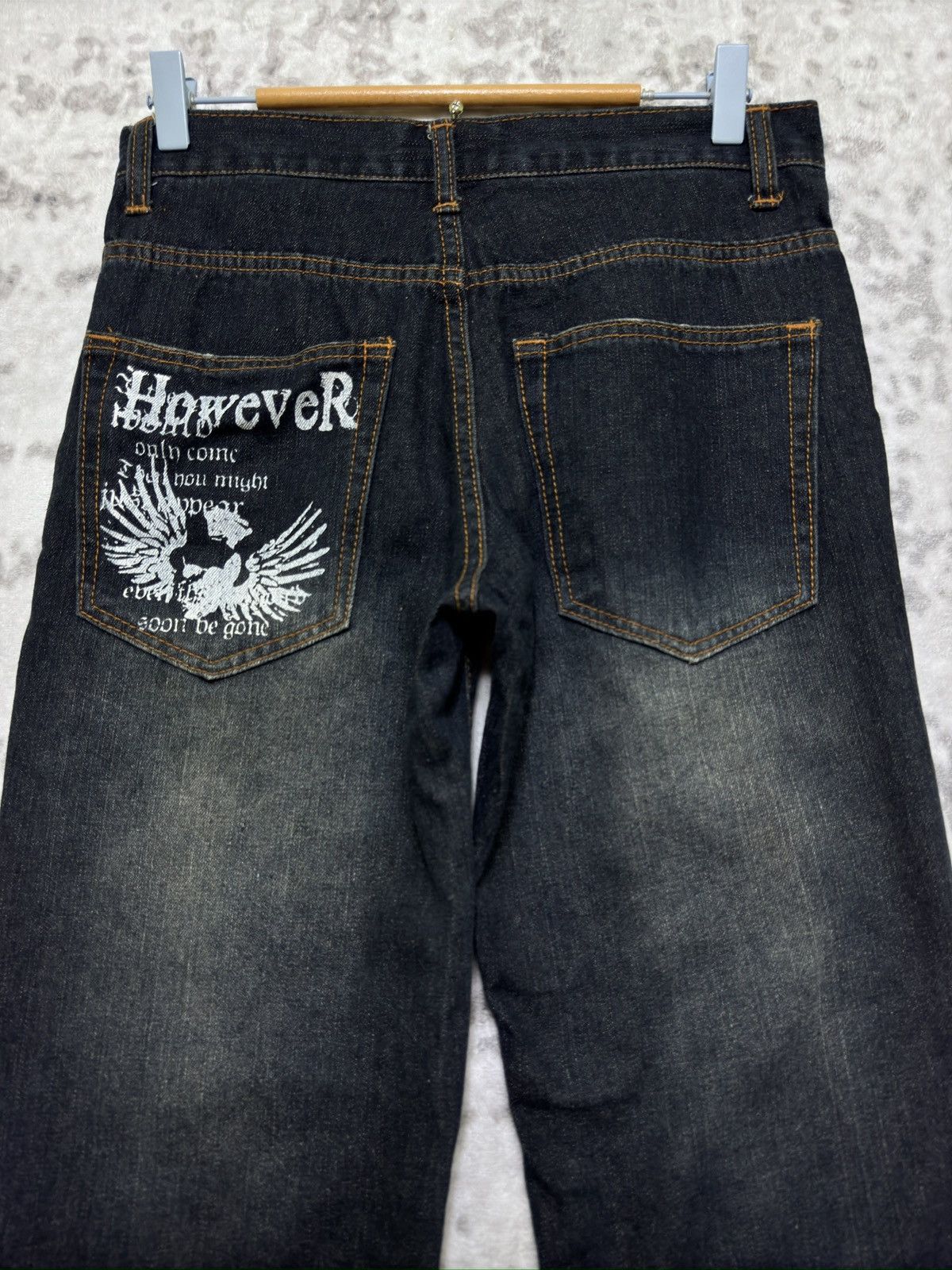 Hysteric Glamour Vintage Nylaus Printed Poem Acid Wash Denim Jeans Y2K Japan Size US 29 - 9 Thumbnail