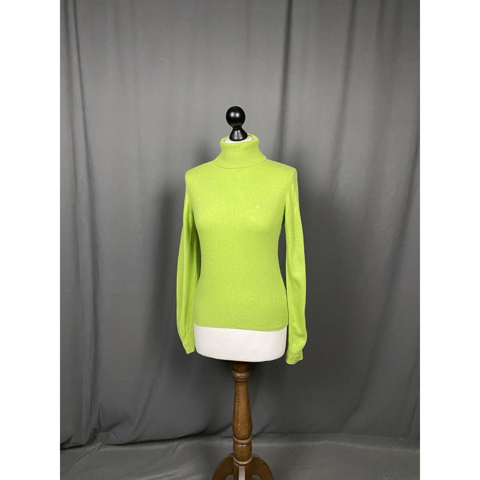 Burberry Burberry Small Logo Women's Green Cashmere Turtleneck Sweate Size S / US 4 / IT 40 - 2 Thumbnail