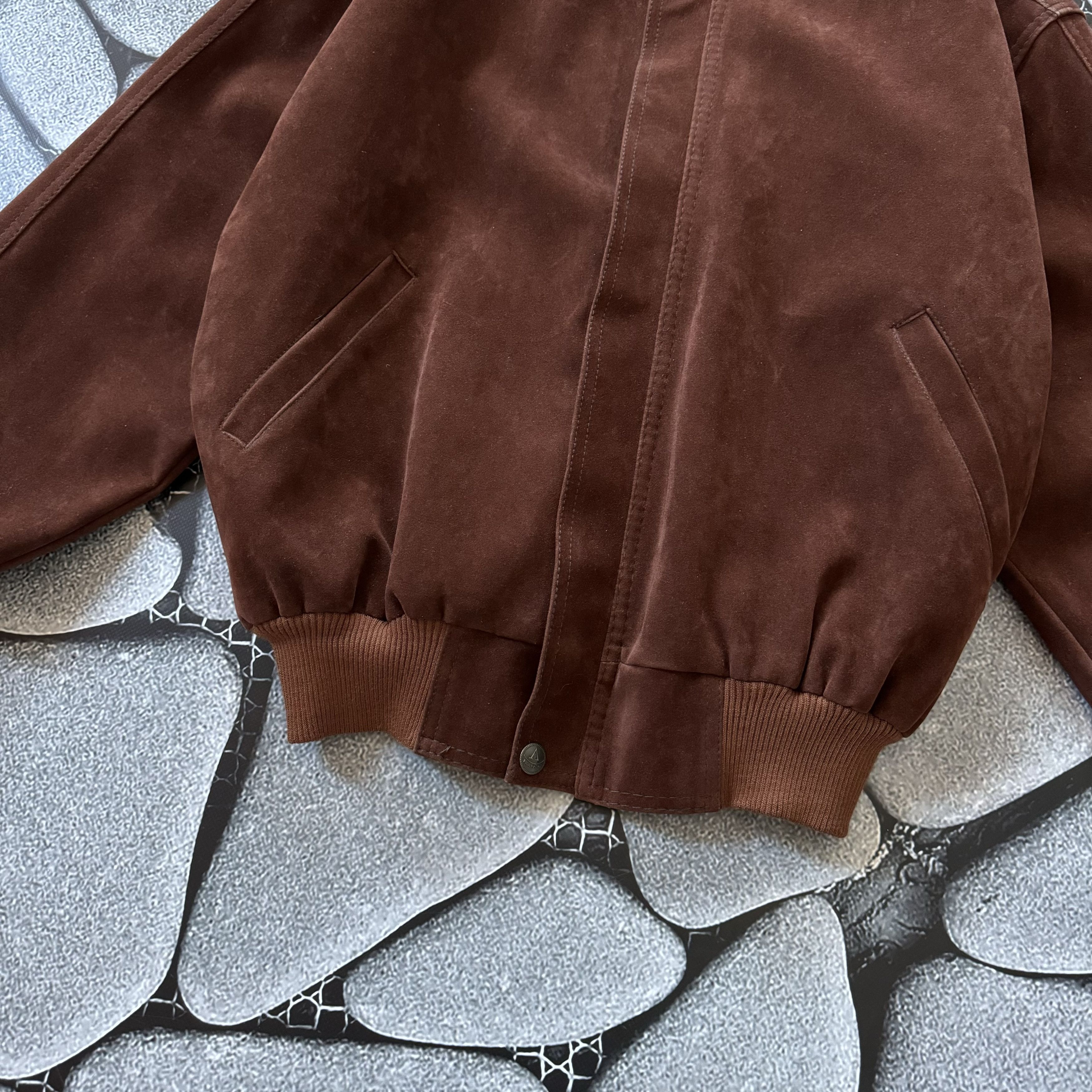 Vintage VINTAGE SUEDE BROWN BOMBER JACKET RETRO COWBOY STYLE Size US M / EU 48-50 / 2 - 8 Thumbnail