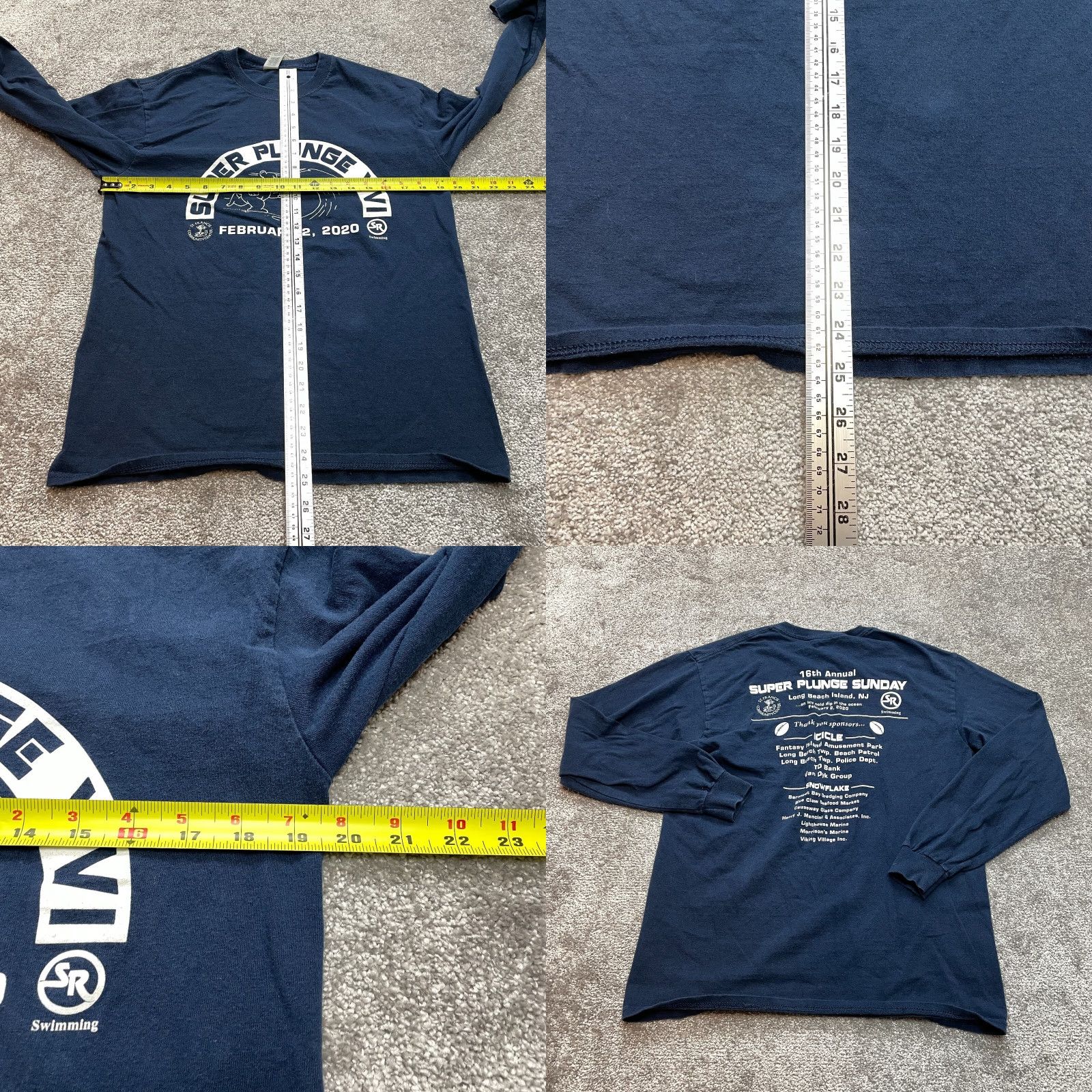 Gildan Gildan Shirt Adult Medium Blue Long Sleeve Crew Neck Logo Size US M / EU 48-50 / 2 - 8 Thumbnail