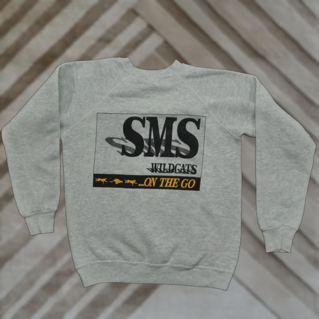 Hanes VINTAGE Hanes Sweatshirt Womens M Grey 90s Pullover Crew Neck Long Sleeve Activewear Winter (KS Wildcats) Size M / US 6-8 / IT 42-44 - 1 Thumbnail