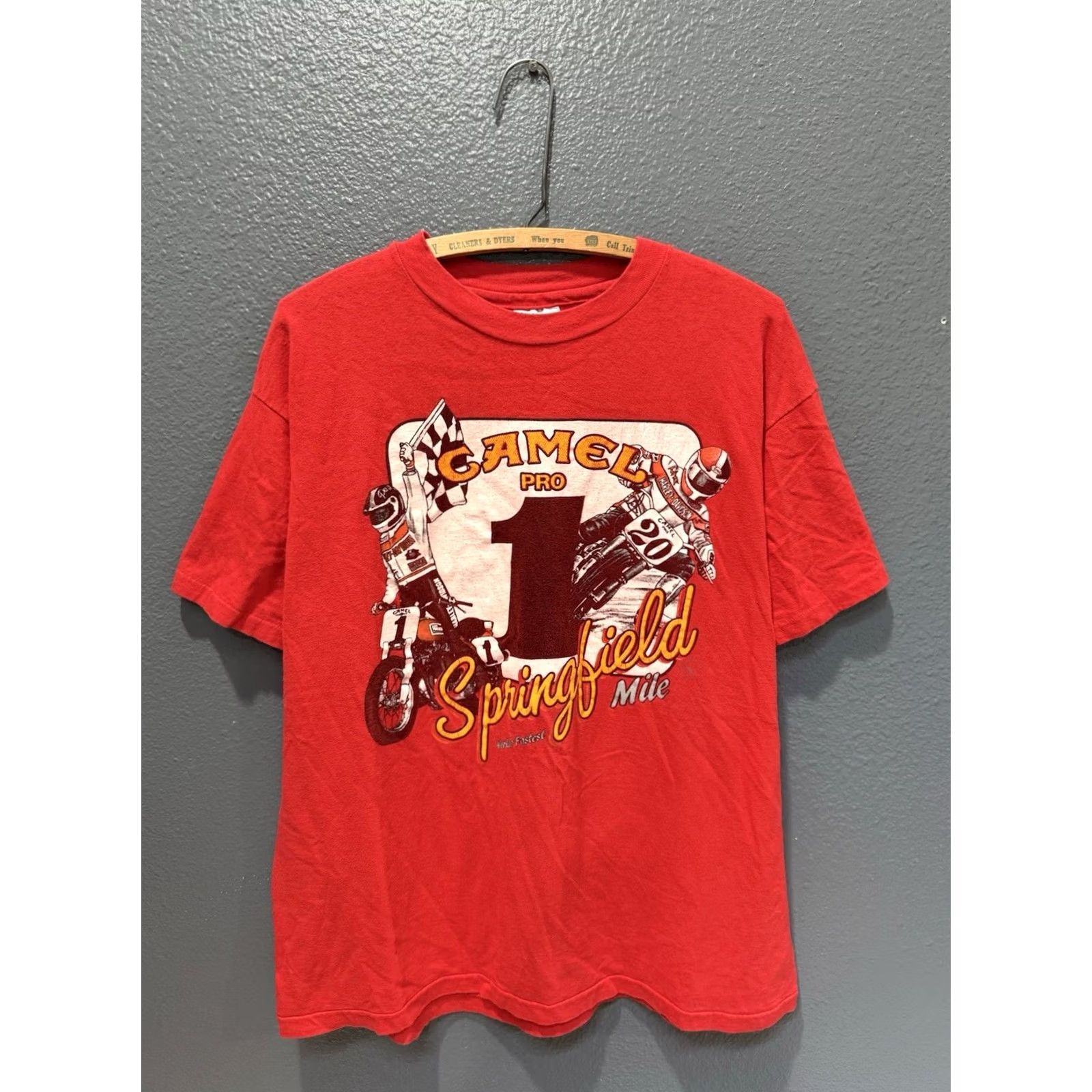Camel VINTAGE Camel Pro Springfield Mile Motorcycle Racing Red Tee Shirt XL Shirt Mens 1990s Cotton Size US XL / EU 56 / 4 - 3 Thumbnail