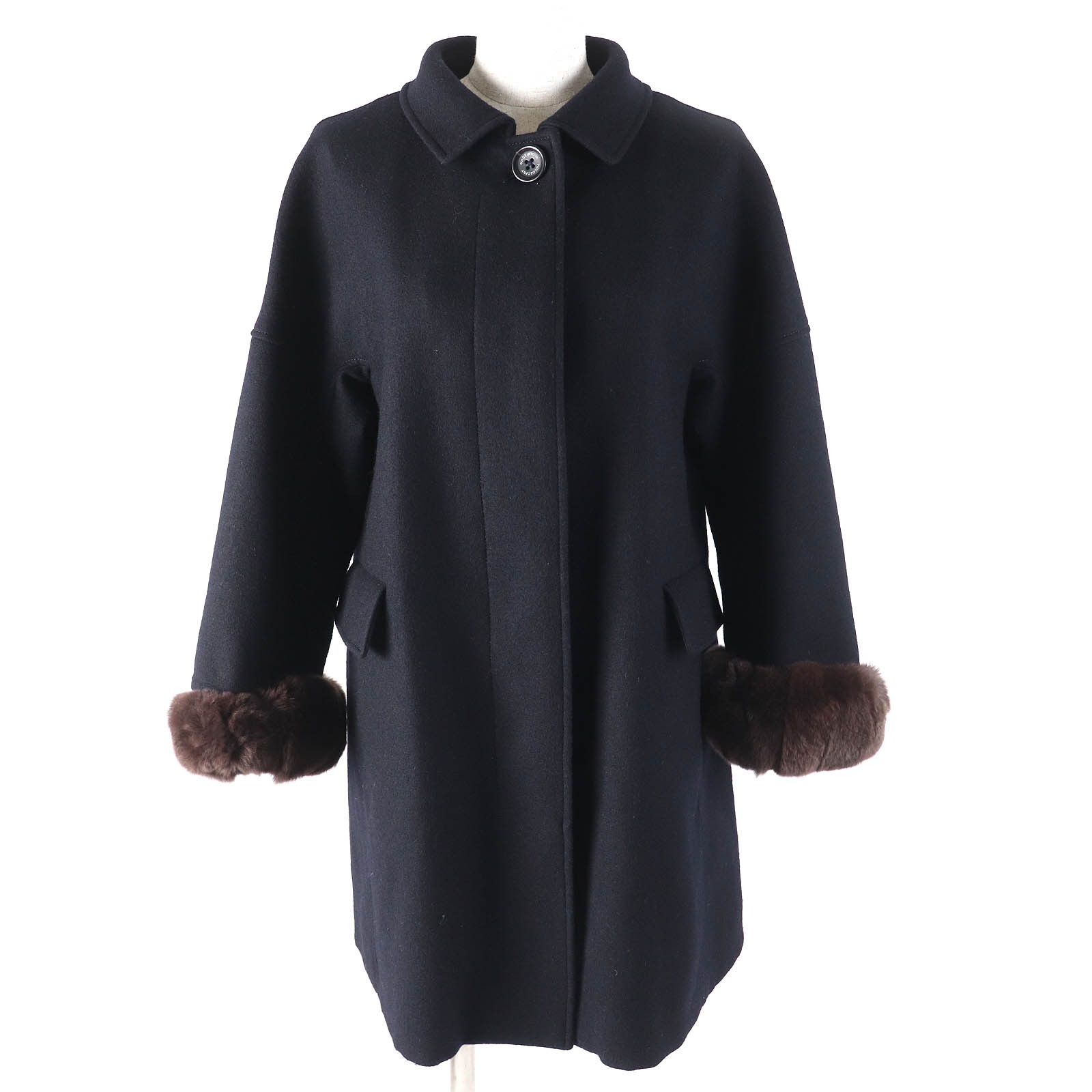 Other Other MACKINTOSH PHILOSOPHY Wool Rabbit Fur Coat Natural Material Outerwear DUTY FREE for USA Size ONE SIZE - 1 Thumbnail