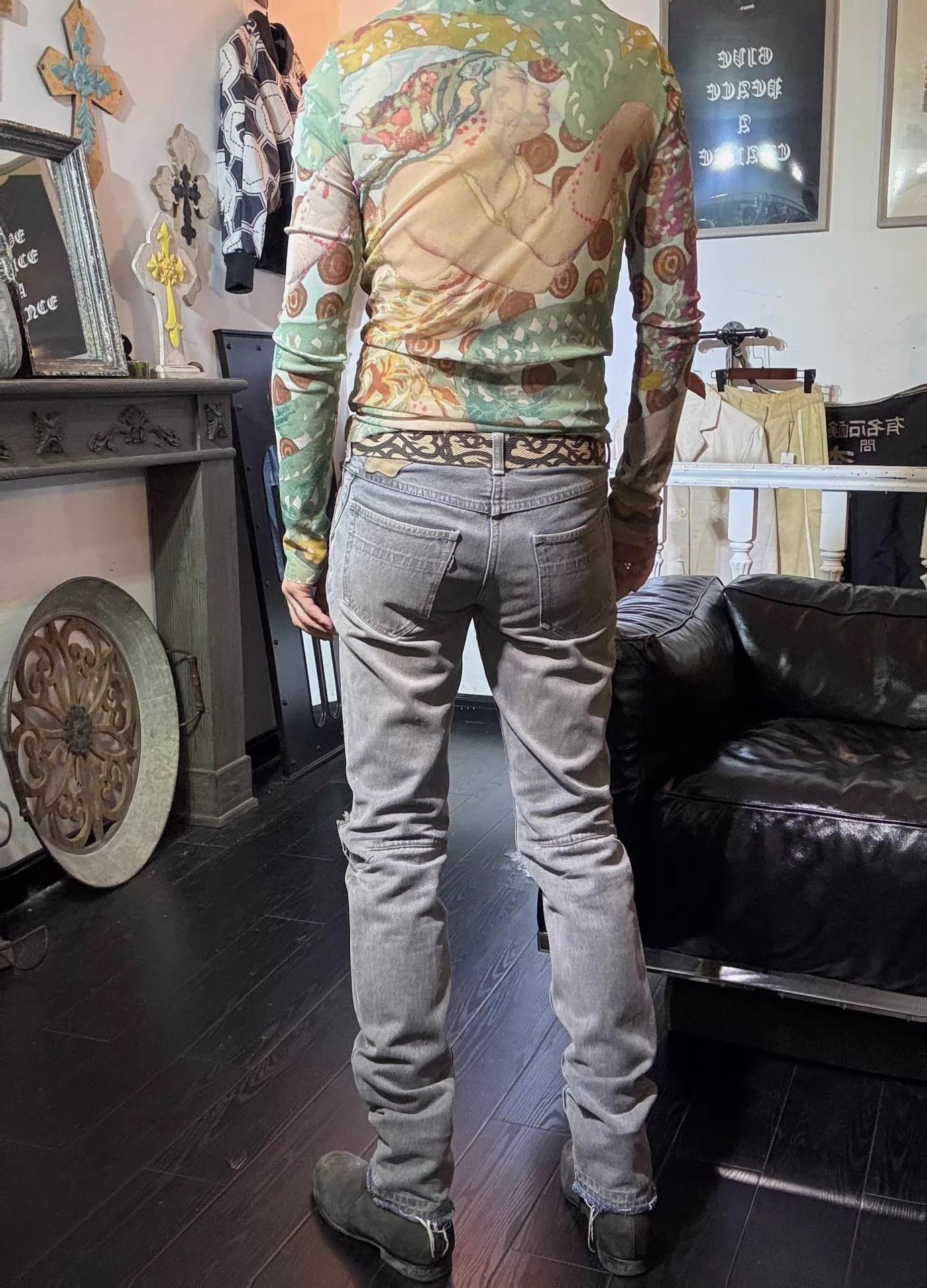 Number (N)ine Number (n)ine 07ss Mud-Dyed Distressed Fray Skinny Jeans Size US 34 / EU 50 - 5 Thumbnail
