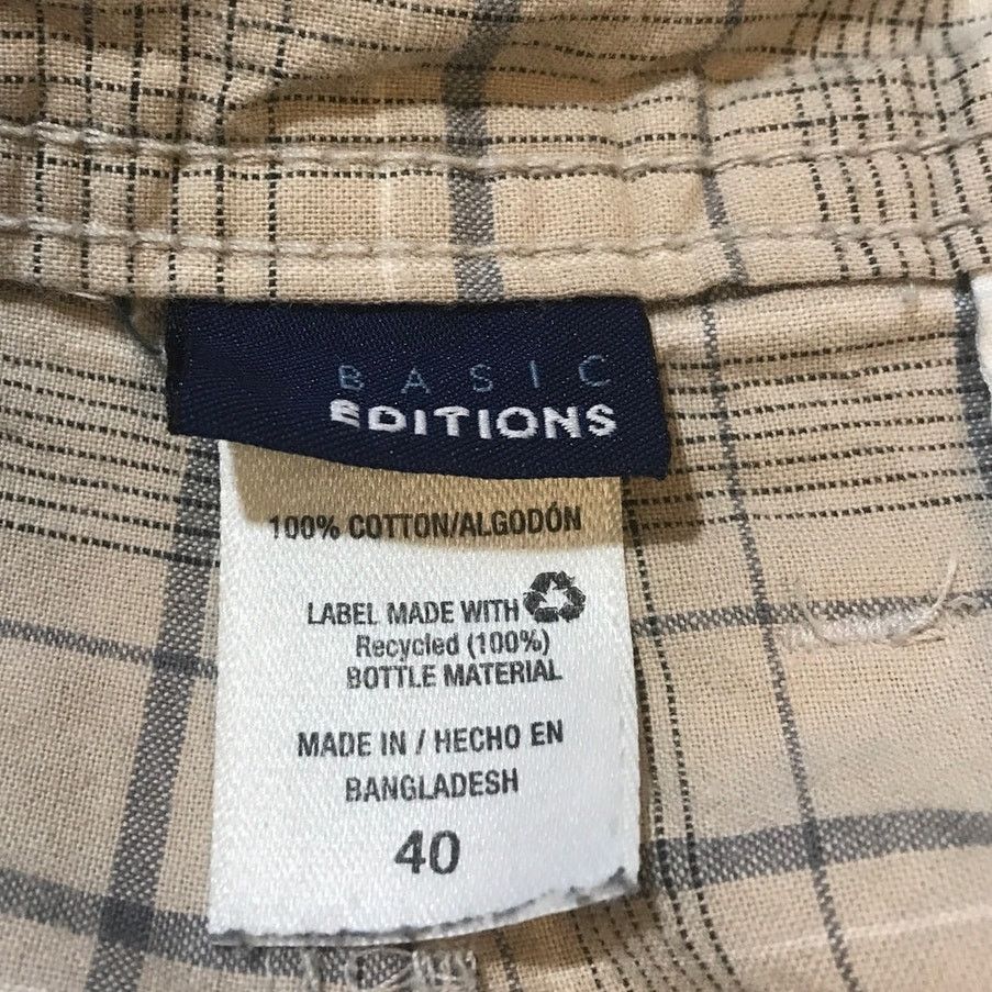 Basic Editions Basic Editions Tan Plaid Cotton Cargo Shorts Men 40 Size US 40 / EU 56 - 3 Thumbnail
