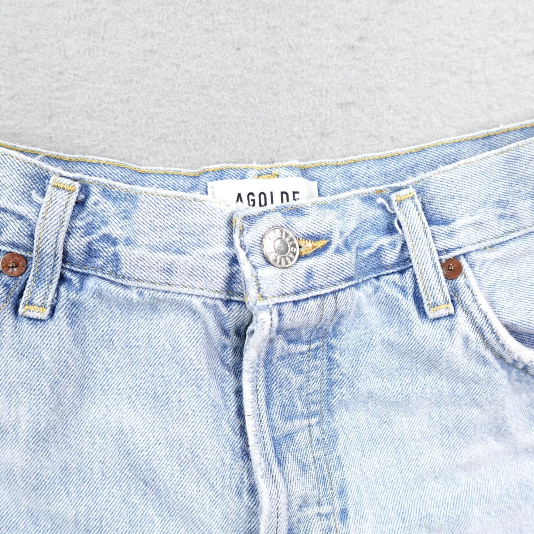 Agolde VINTAGE AGOLDE Shorts Womens 31 Blue Parker Denim Jean Cutoff Distressed Button Fly Mini Size 24" / US 00 / IT 34 - 2 Thumbnail