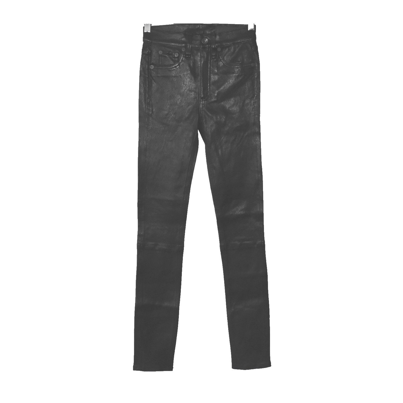 Rag & Bone RAG & BONE Black 100% Lamb Leather Slim Skinny Jeans Size 23 Size 23" - 1 Thumbnail