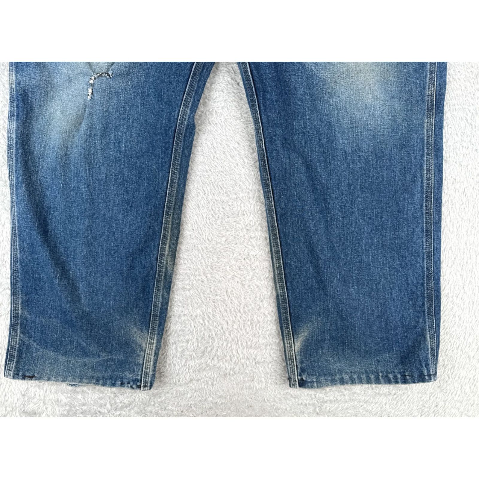 Vintage VINTAGE LL Bean Jeans Mens 40 Blue Denim 100% Cotton Distressed Carpenter 38x27 Size US 32 / EU 48 - 2 Thumbnail