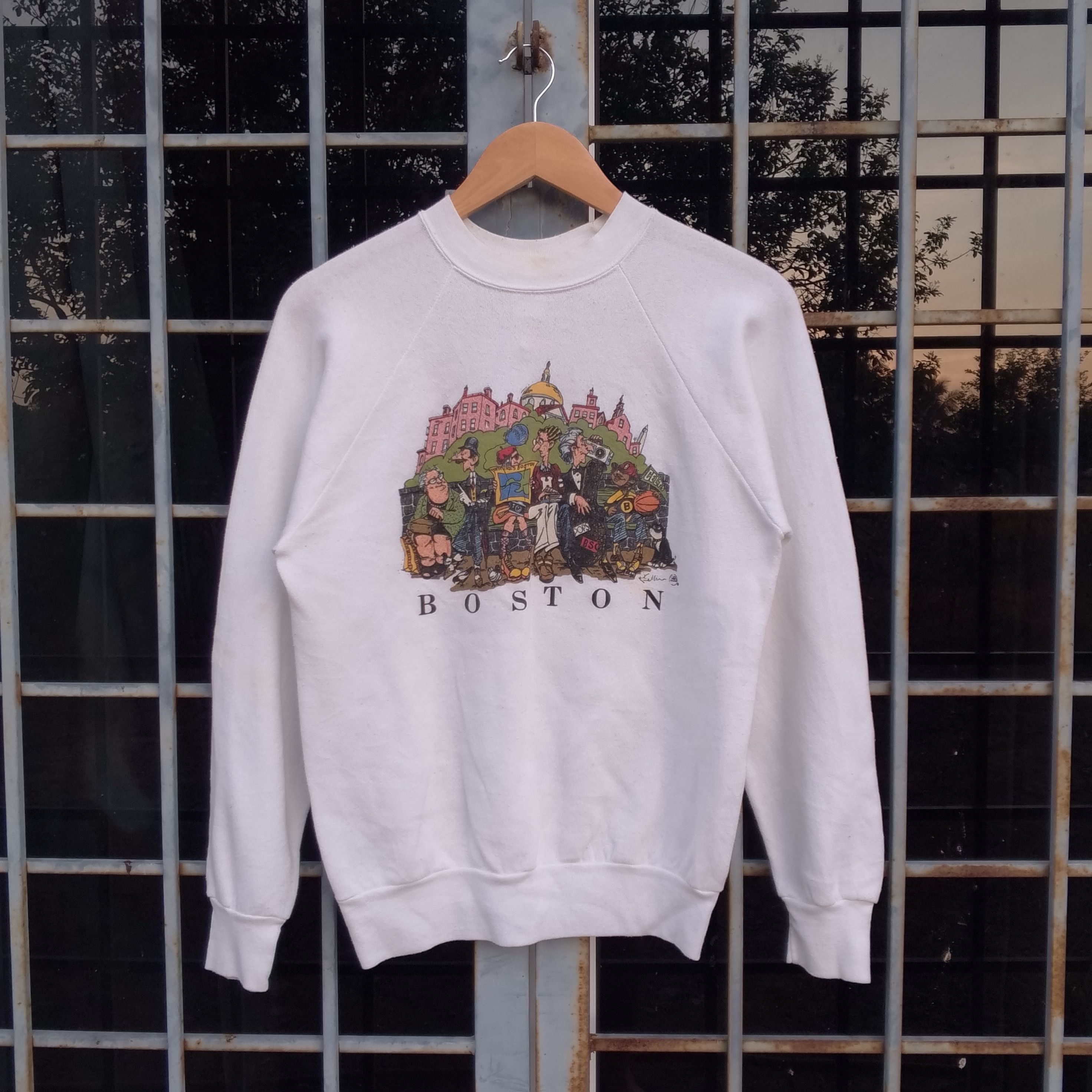 Vintage Vintage 80s Boston Sweatshirt Size US M / EU 48-50 / 2 - 1 Thumbnail