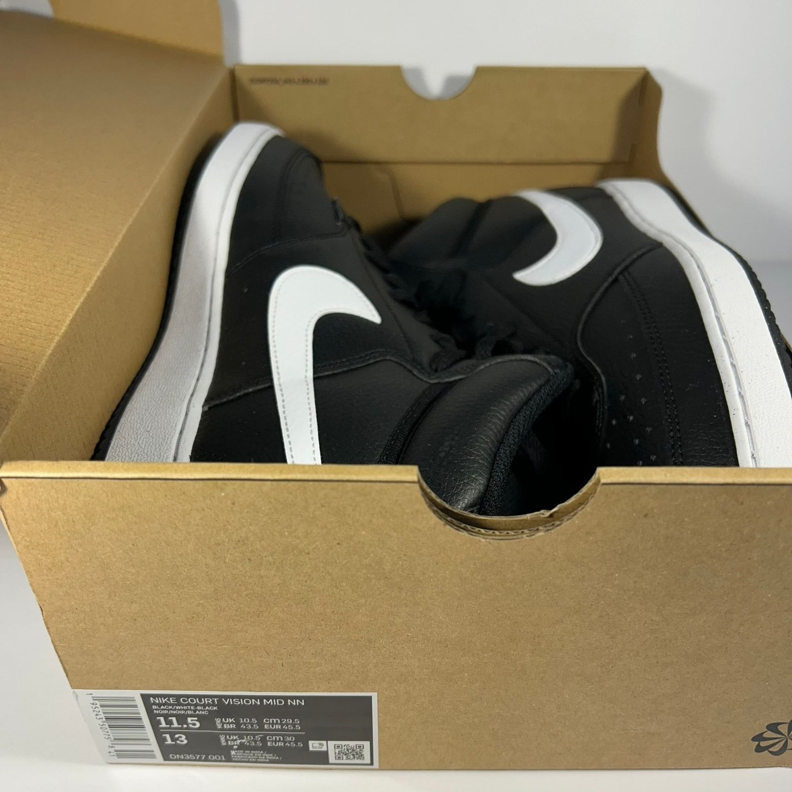 Nike Nike Court Vision Mid Next Nature Black/White Size 11.5 Size US 11.5 / EU 44-45 - 6 Thumbnail