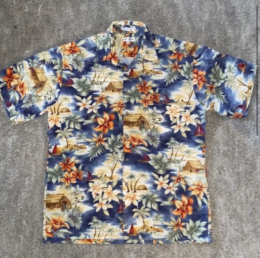 Pierre Cardin Pierre Cardin, Hawaiian Print, Cotton Short Sleeve Button Up Size US M / EU 48-50 / 2 - 9 Thumbnail