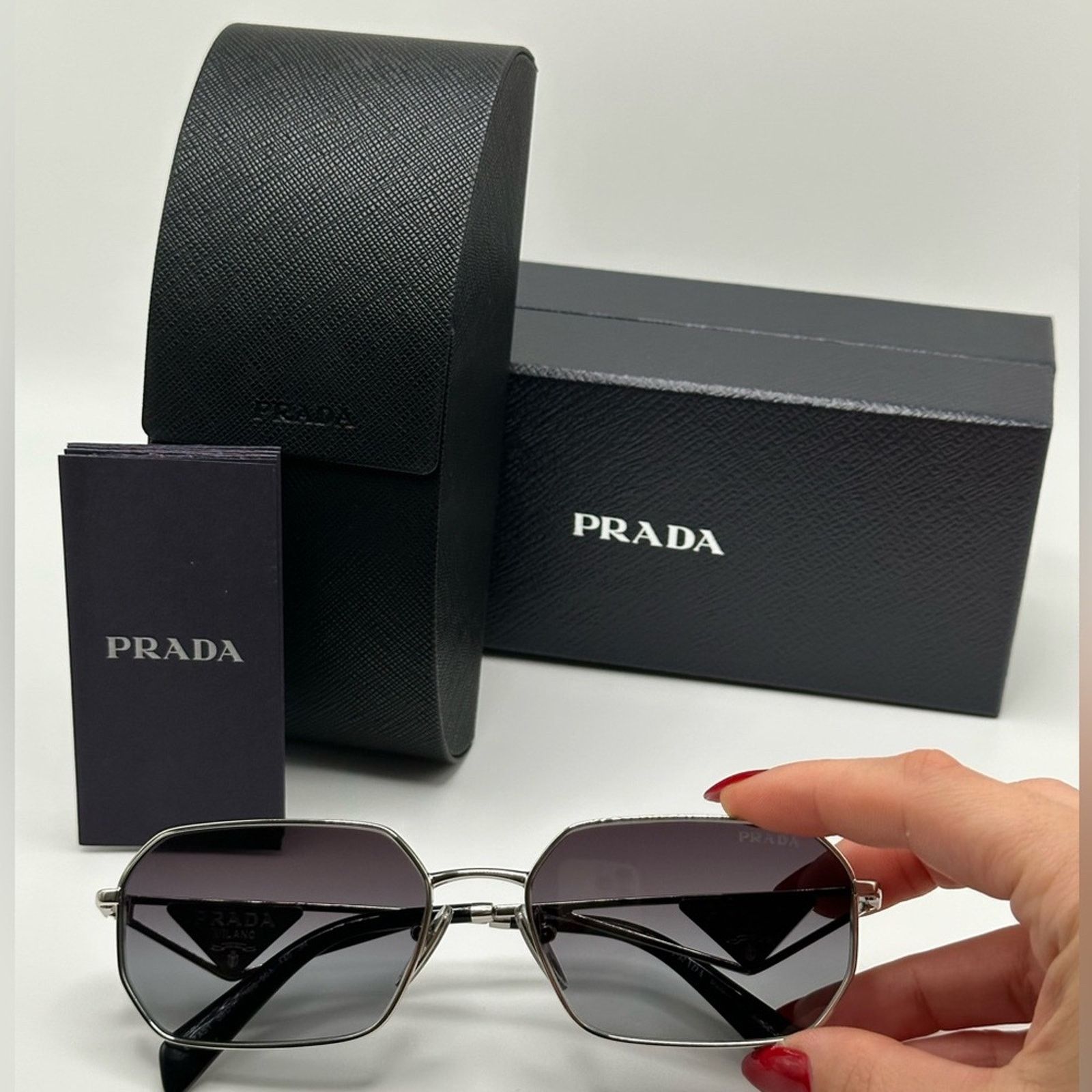 Prada PRADA Sunglasses PR A51S 1BC90A Silver/Grey Gradient Unisex Size ONE SIZE - 10 Thumbnail