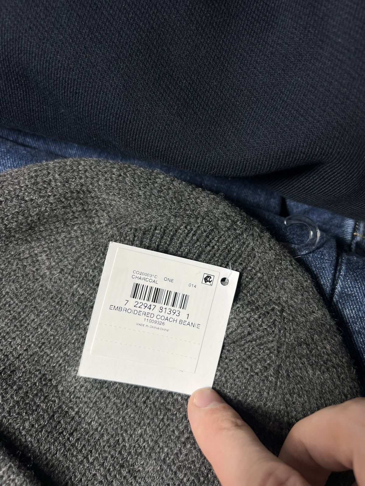 Coach 🧶 Coach Embroidered Wool Beanie Hat Charcoal Gray One Size Size ONE SIZE - 4 Thumbnail