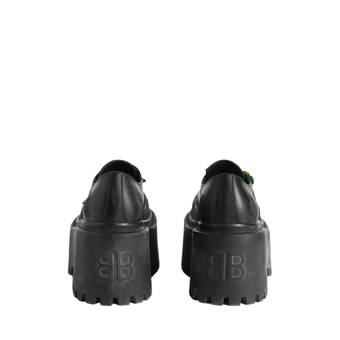 BALENCIAGA Strike Platform With Charms $1450 Black Derby Sho