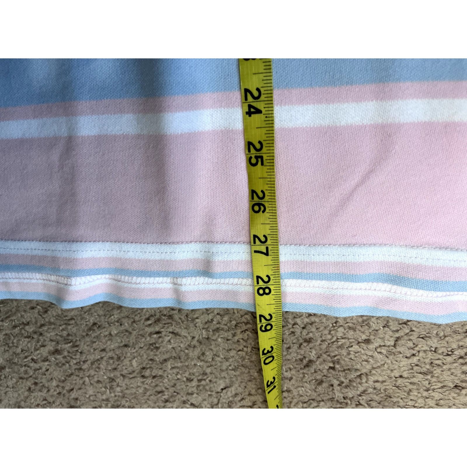 Izod Women's Pink and Blue Striped Izod Polo Shirt M Size M / US 6-8 / IT 42-44 - 5 Thumbnail