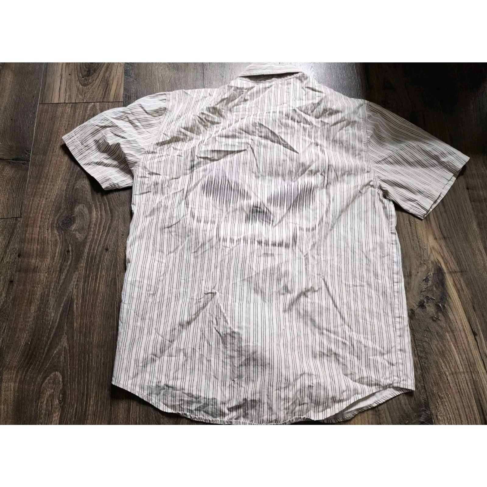 Harley Davidson Harley Davidson Motorcycles Button Down Shirt Mens M Tan Striped Short Sleeve Casual Motorcycle Theme Cotton Size US M / EU 48-50 / 2 - 2 Thumbnail