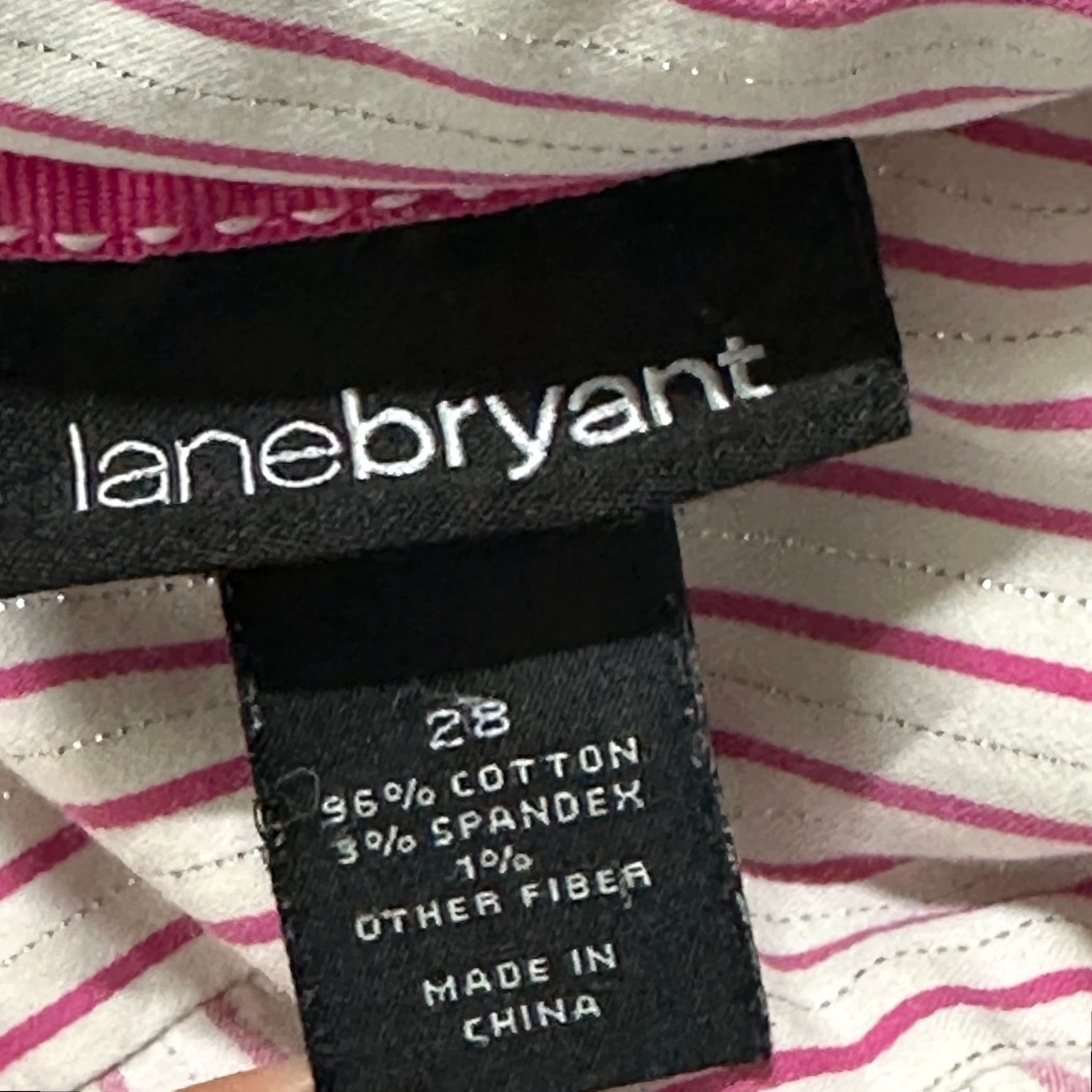 Vintage VINTAGE Lane Bryant Button Up Shirt Plus 28 Pink White Silver Striped Short Sleeves Women 28 Pink White Silver Striped Short Sleeves Green? Size 4XL / US 24-26 - 6 Thumbnail