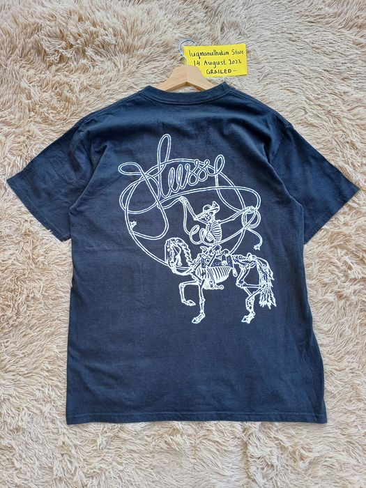 Stussy Rare Vintage Stussy Skull Skeleton Bones Cowboy Logo Tshirt ...