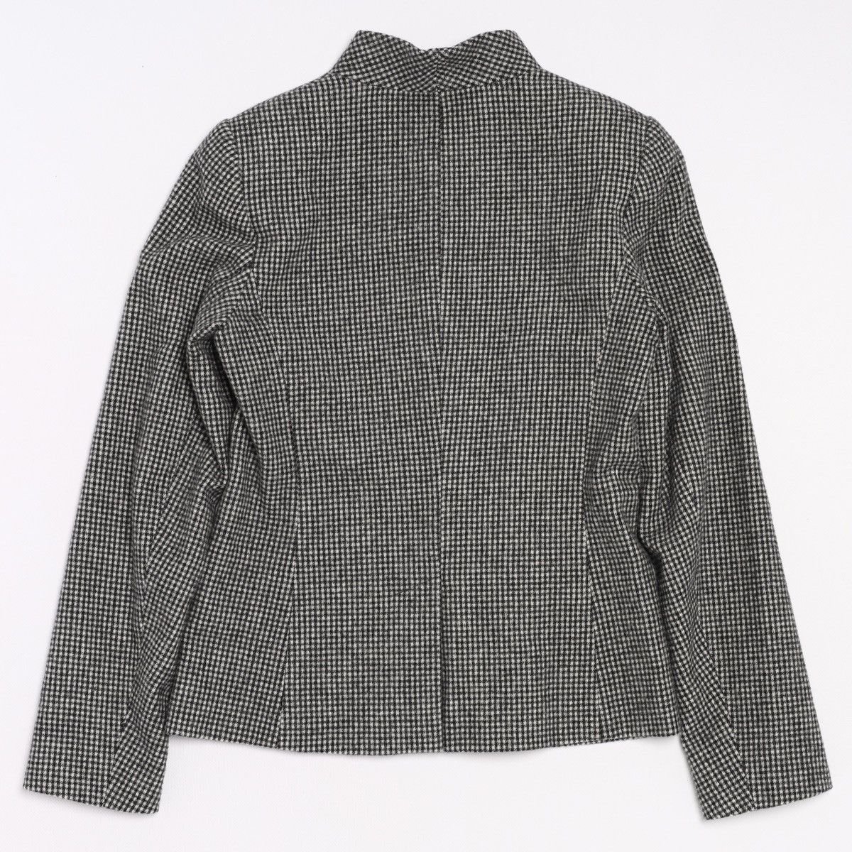 agnes b. Agnes b. Wool Polyamide Houndstooth Blazer Jacket Gray Size XS / US 0-2 / IT 36-38 - 8 Thumbnail