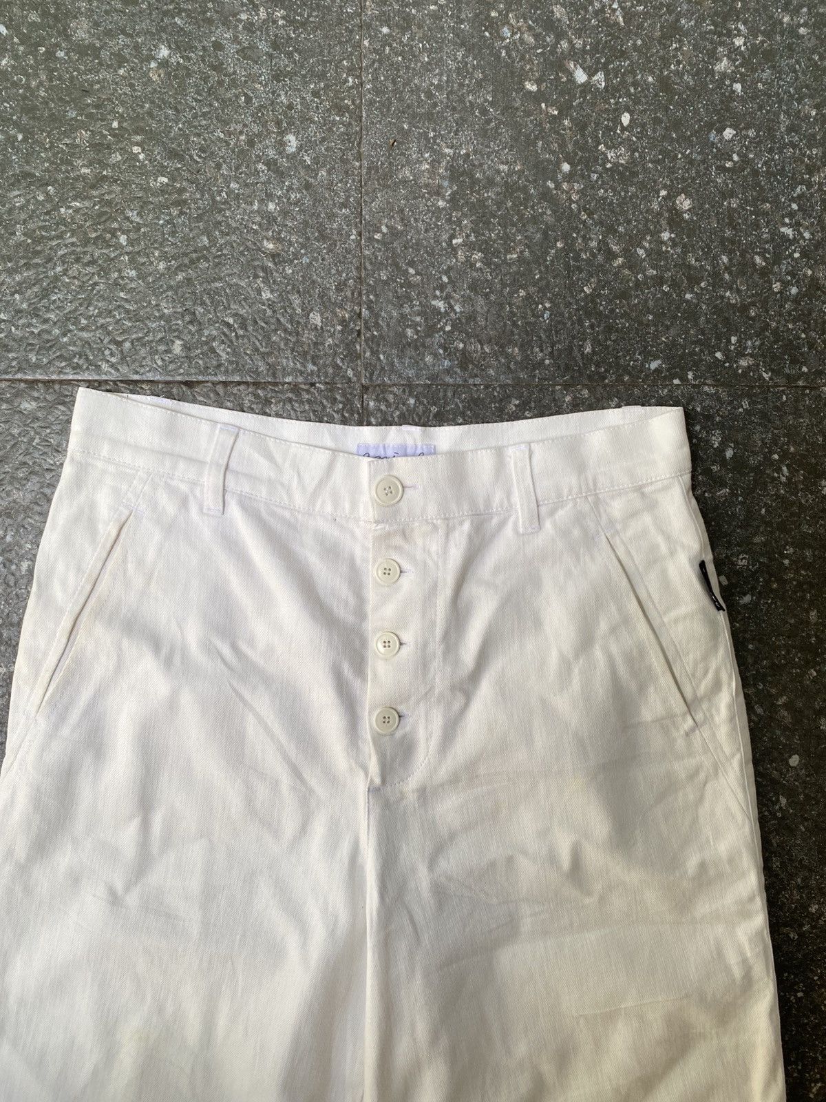 agnes b. White Trousers Button Fly Vintage by Agnes B. Paris Size US 30 / EU 46 - 3 Thumbnail