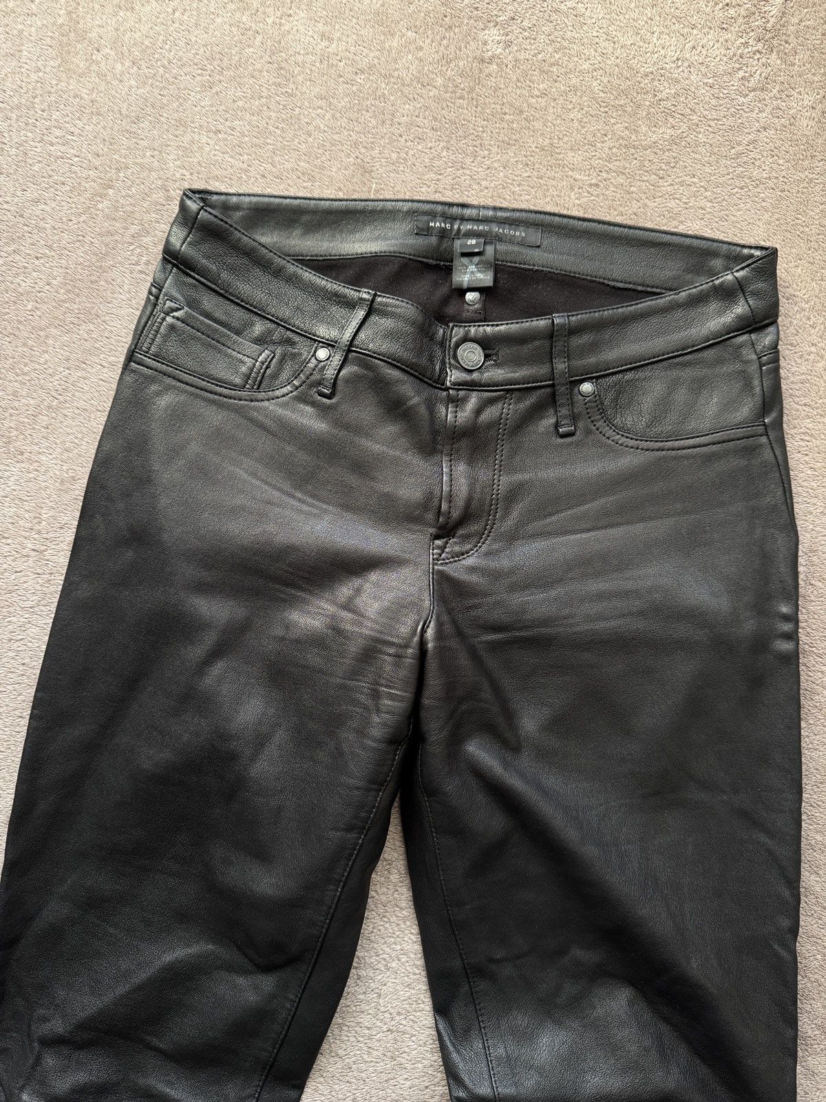 Le Grande Bleu (L.G.B.) Marc Jacobs Mirah Lamb Leather Suede Tuxedo Pants ysl gucci Size US 28 / EU 44 - 3 Thumbnail