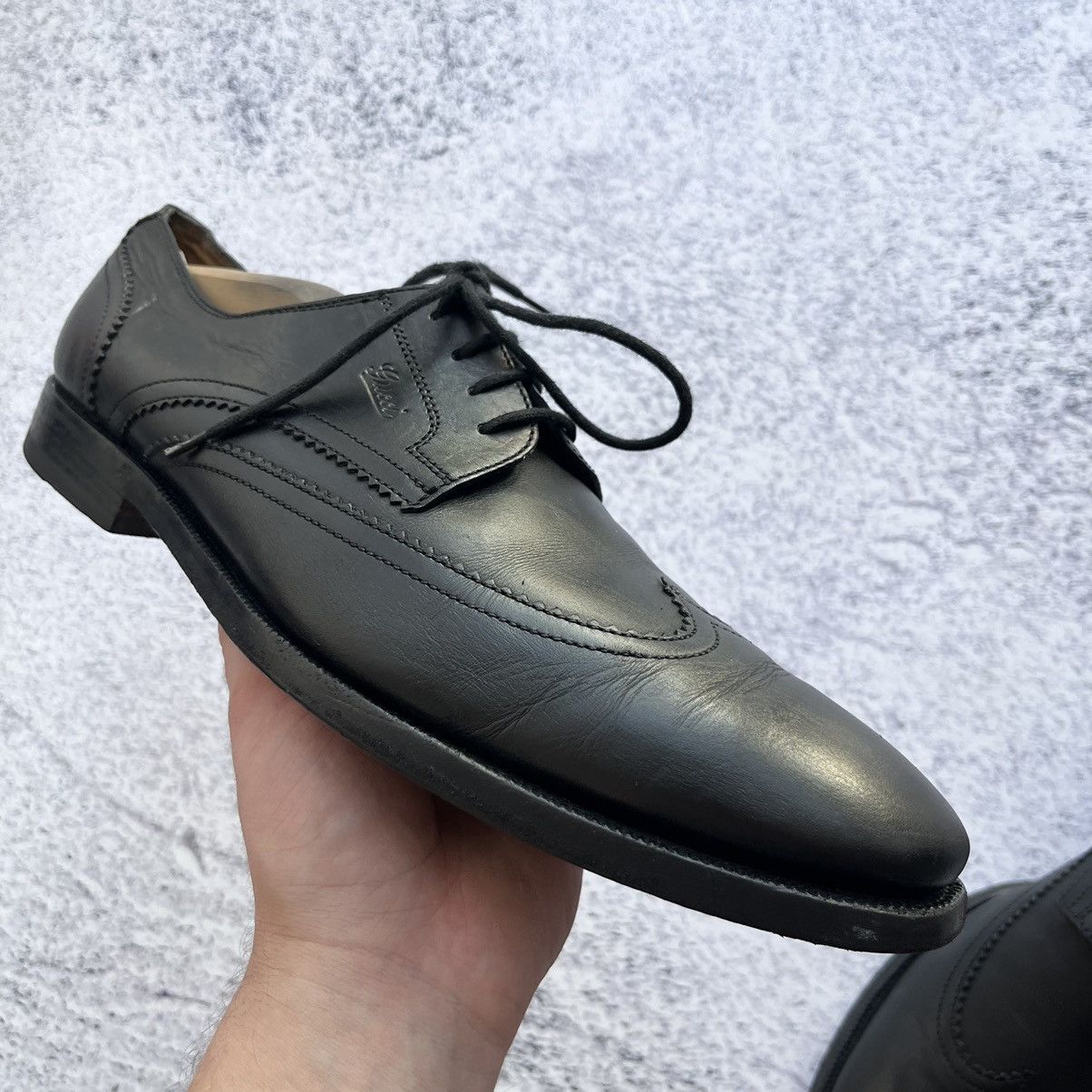 Designer × Gucci Gucci wingtip Oxfords Derby Brogue Leather shoes Size US 9 / EU 42 - 5 Thumbnail
