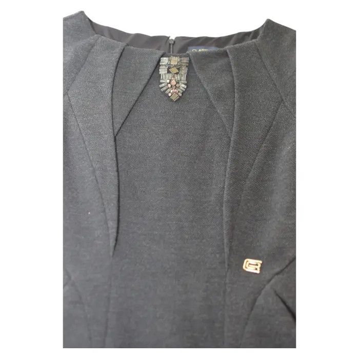 Roberto Cavalli Class Roberto Cavalli Anthracite Gray Wool Long Sleeve Knee Size L / US 10 / IT 46 - 6 Thumbnail