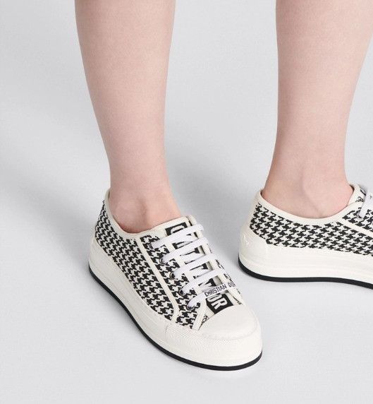 Dior o1w1db10924 Platform Low-Top Sneakers in White Black Size US 12 / IT 42 - 8 Thumbnail