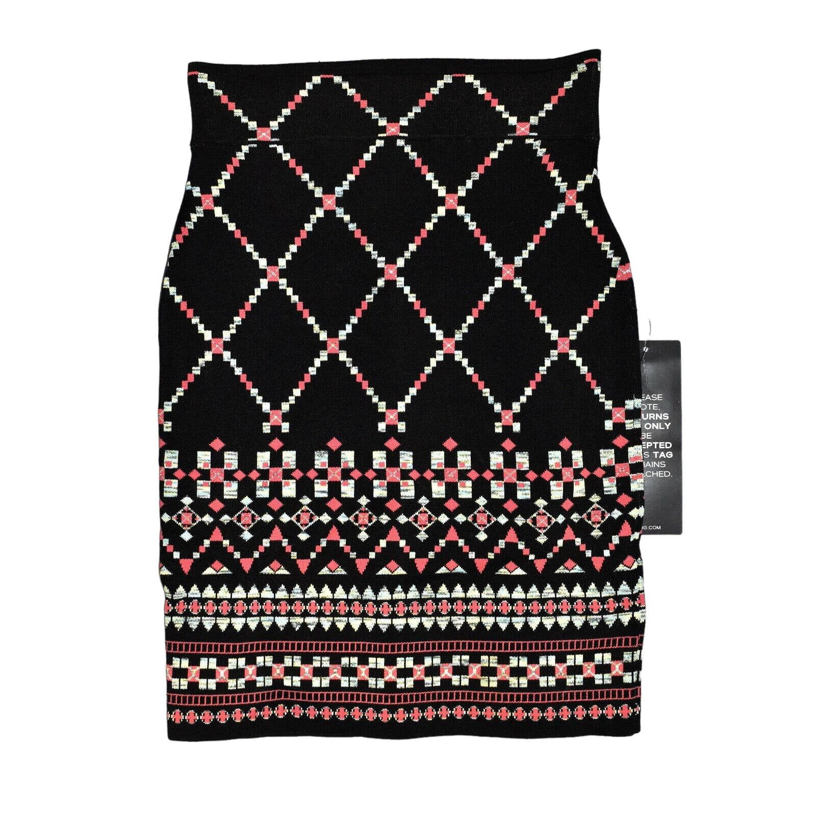 Bcbgmaxazria NWT BCBG MAXAZRIA Black Jacquard Knit Pencil Skirt XXS $198 Size 24" / US 00 / IT 34 - 1 Thumbnail