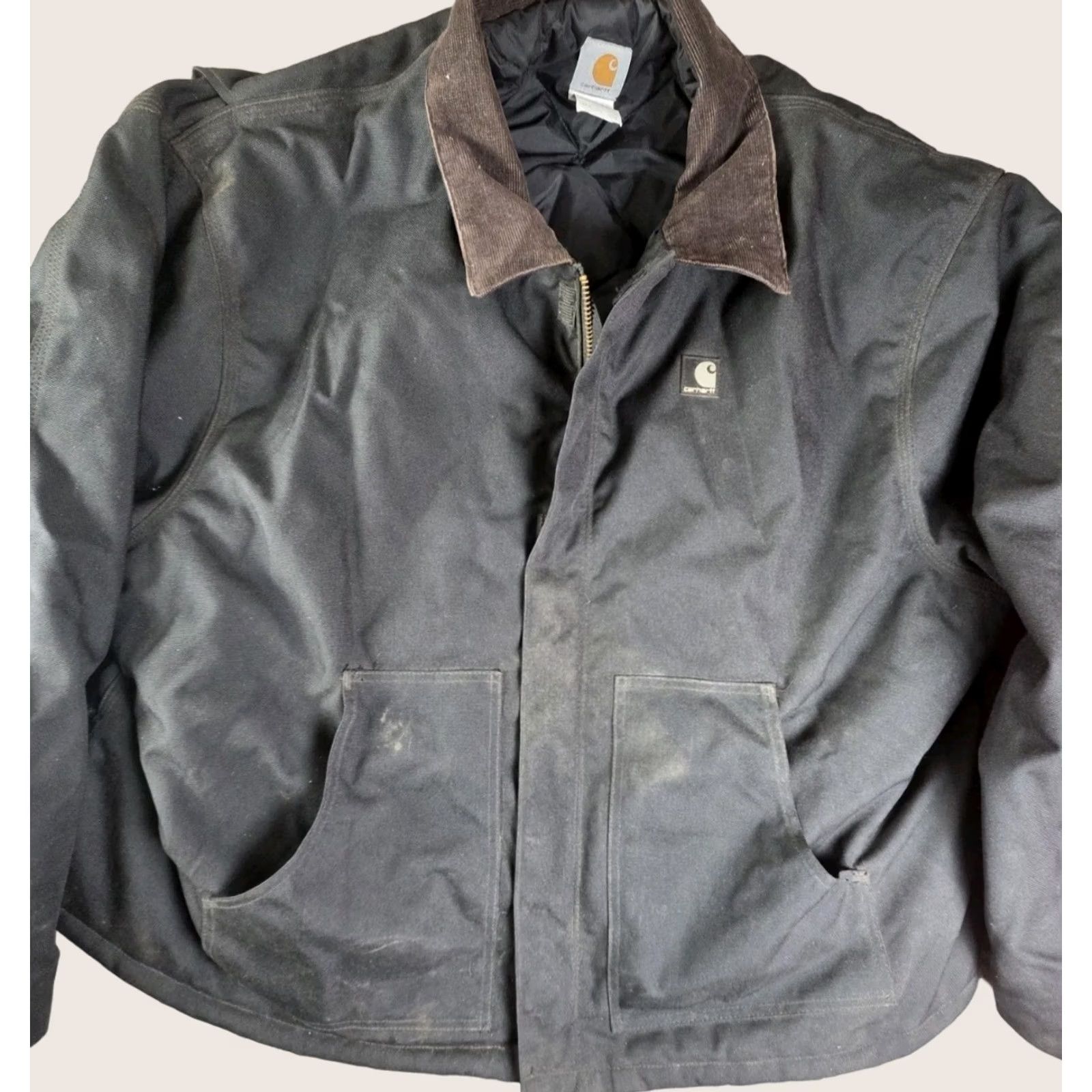 Carhartt VINTAGE Carhartt J132 BLK Jacket Black 4XL USA Canvas Quilted Lined Workwear Zip Distress Size US XXL / EU 58 / 5 - 1 Thumbnail