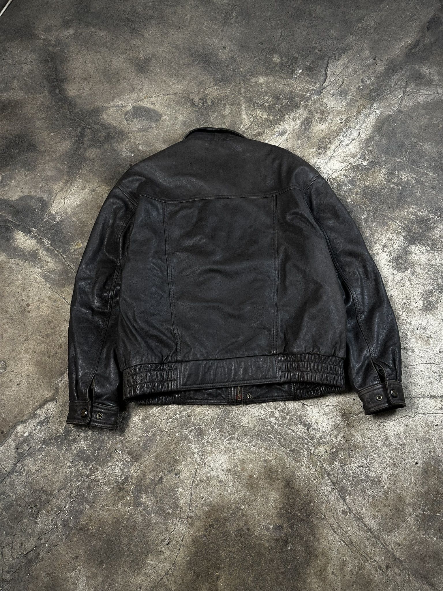 Leather 90s Vintage Real Leather Bomber Military Jacket Size US XL / EU 56 / 4 - 3 Thumbnail