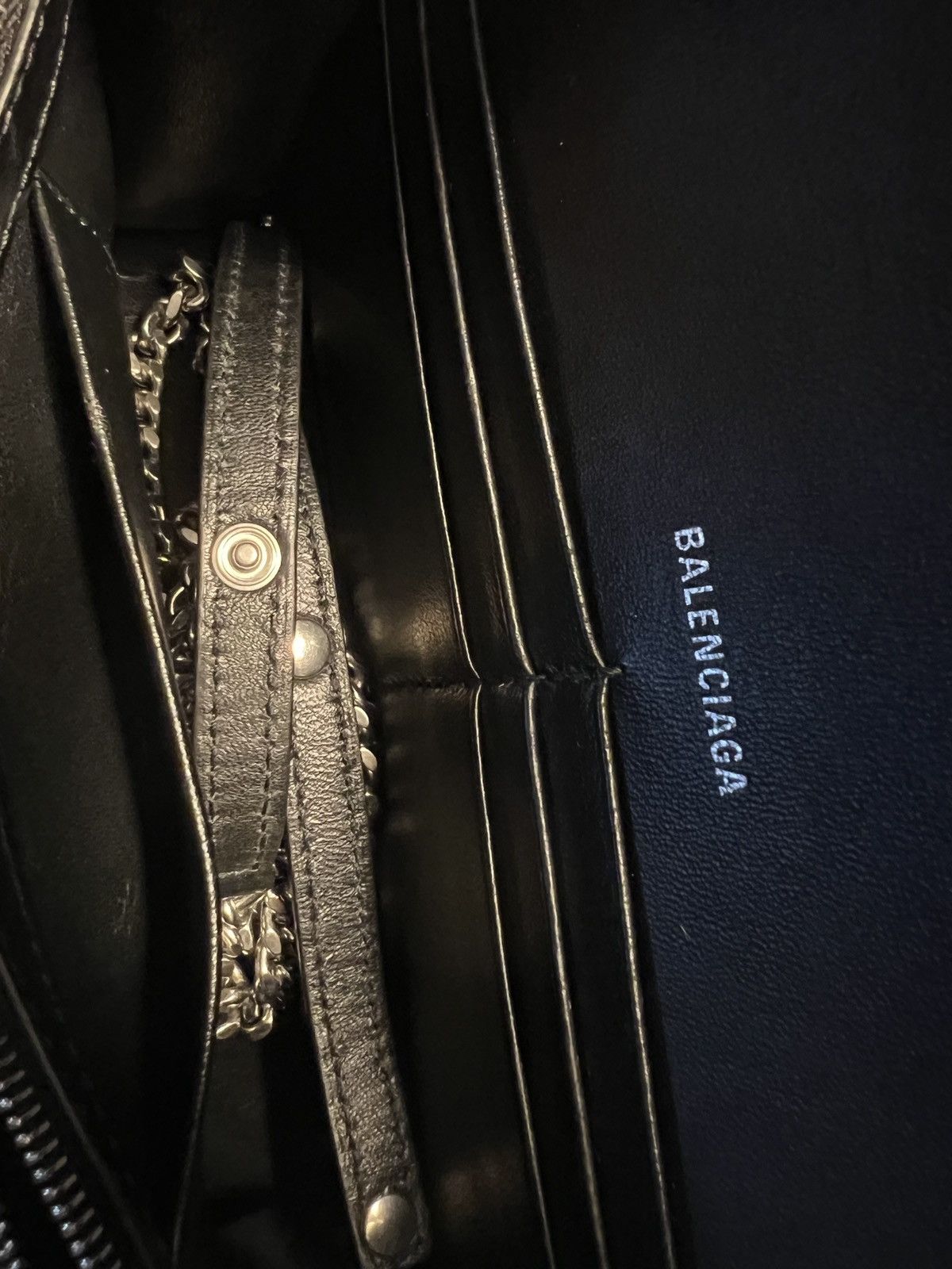 Balenciaga Balenciaga Hourglass Sequin Wallet on Chain Black Size ONE SIZE - 11 Thumbnail