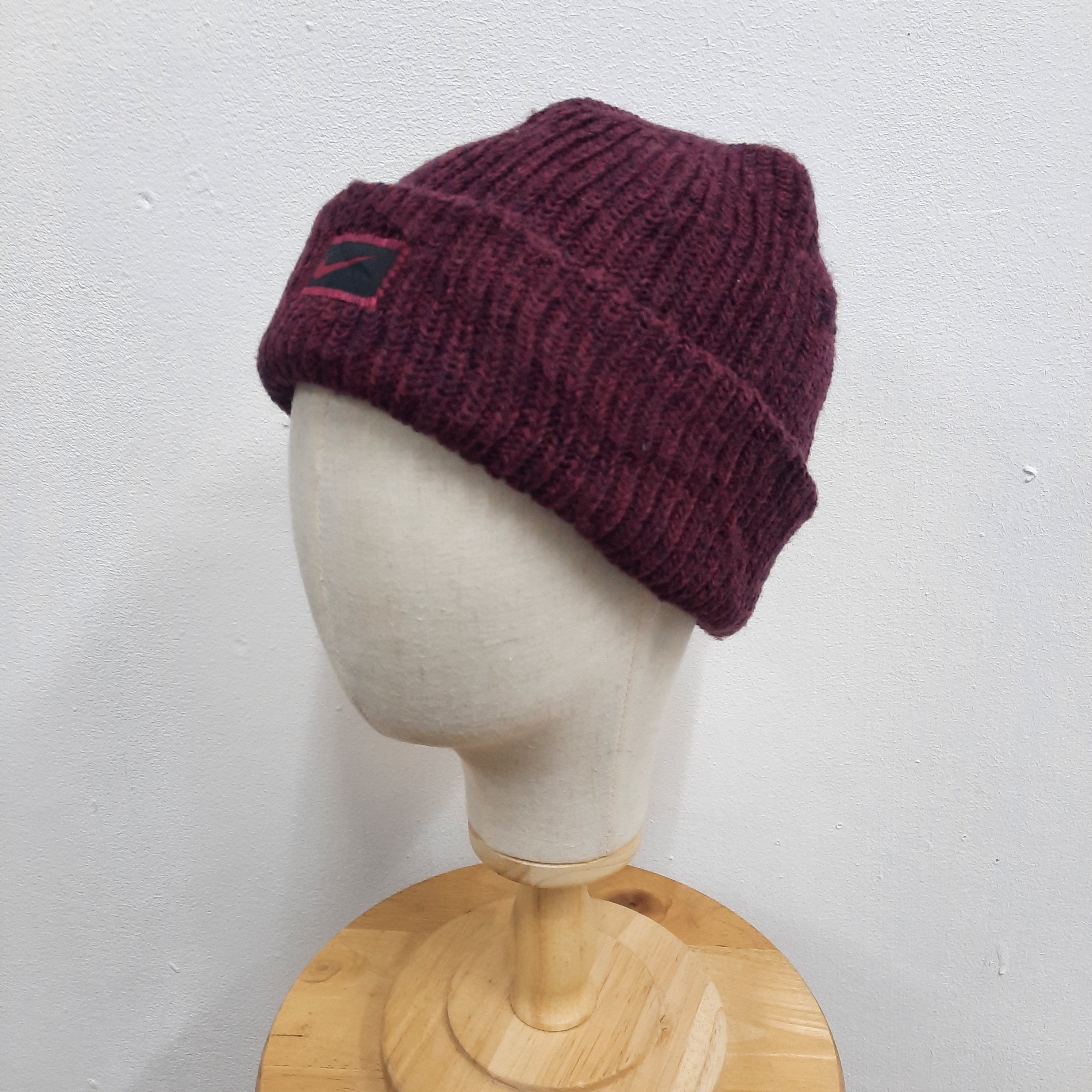 Nike ✨ Vintage 90s nike swoosh logo patch beanie hat Size ONE SIZE - 2 Thumbnail