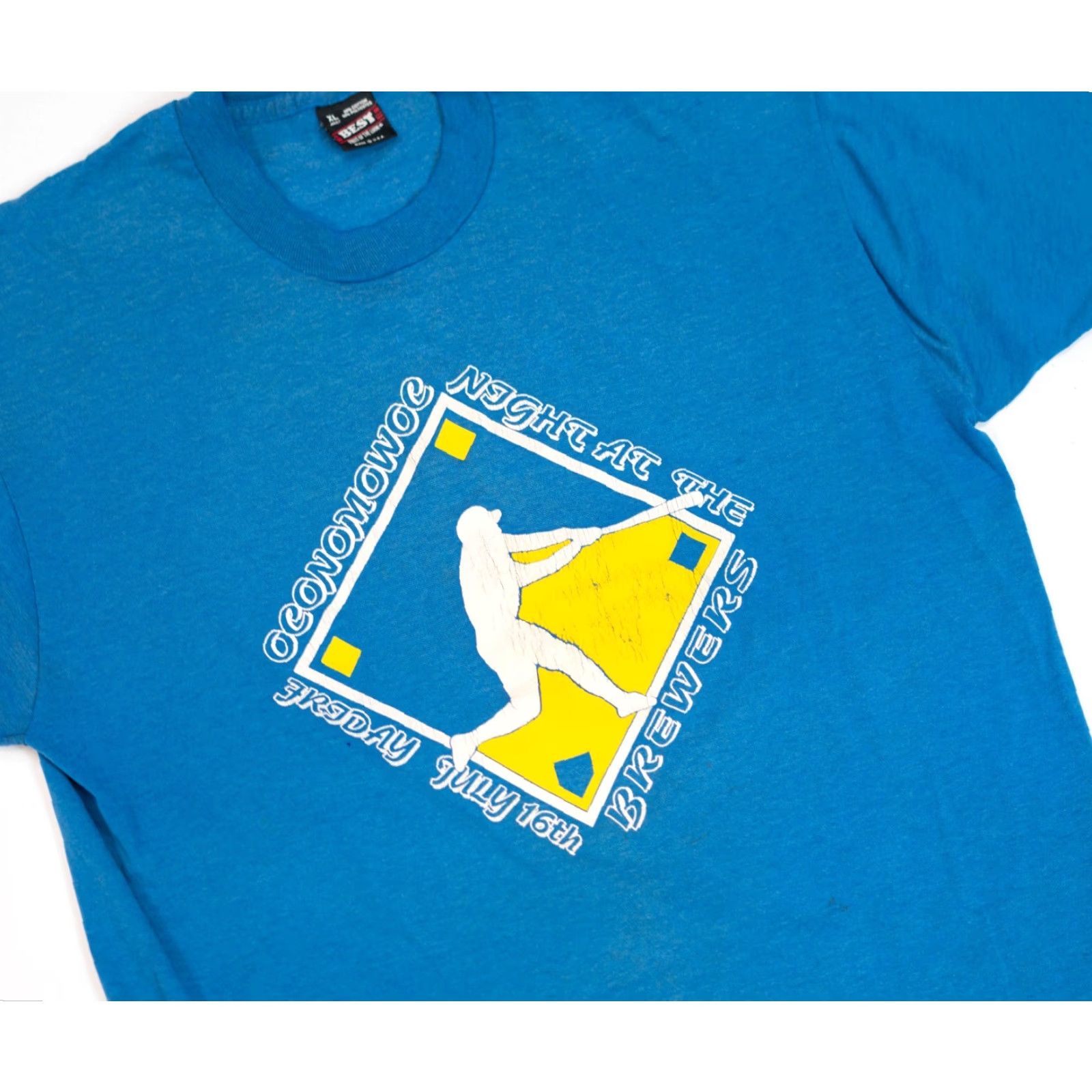 Vintage VINTAGE Milwaukee Brewers MLB Blue T-Shirt Men XL Single Stitch Crew Neck Size US XL / EU 56 / 4 - 4 Thumbnail