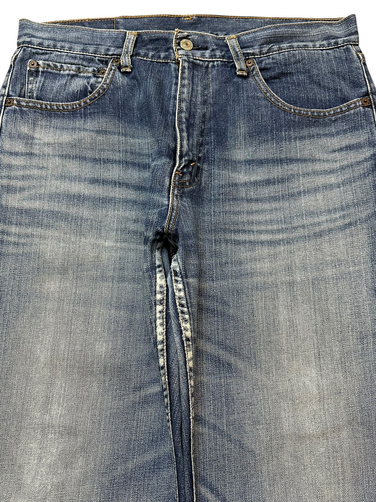 Levi's Vintage 90s Levis 534 Blue Faded Wash Distress Baggy Jeans Size US 33 - 3 Thumbnail