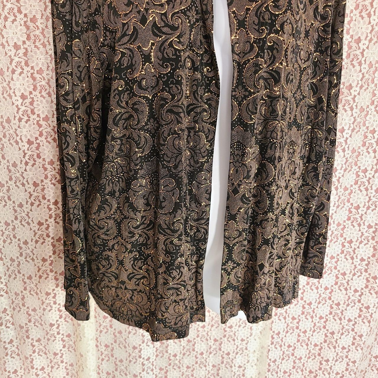 Vintage Vintage 90s Vicki vi glitter filigree cardigan 2x Size XXL / US 16-18 / IT 52-54 - 5 Thumbnail