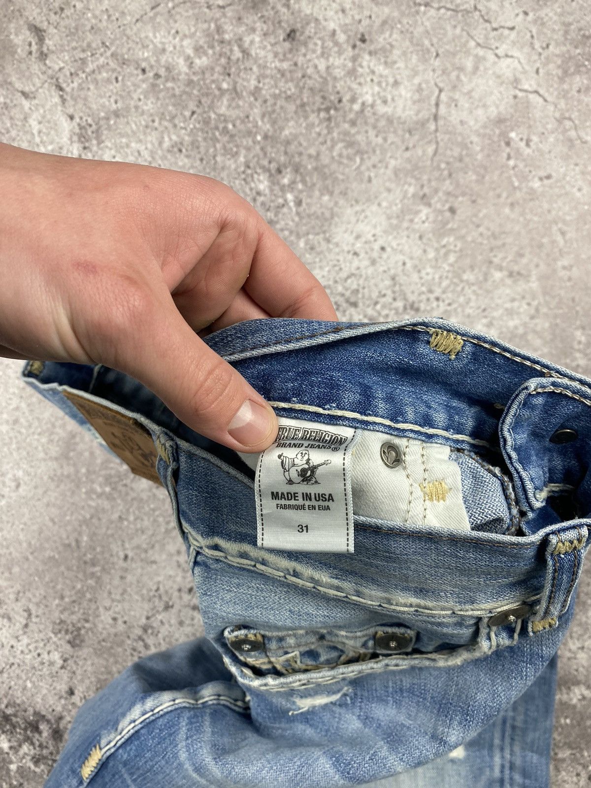 Japanese Brand × True Religion × Vintage Crazy Vintage Y2K True Religion Faded Distressed Baggy Jeans Size US 31 - 12 Thumbnail