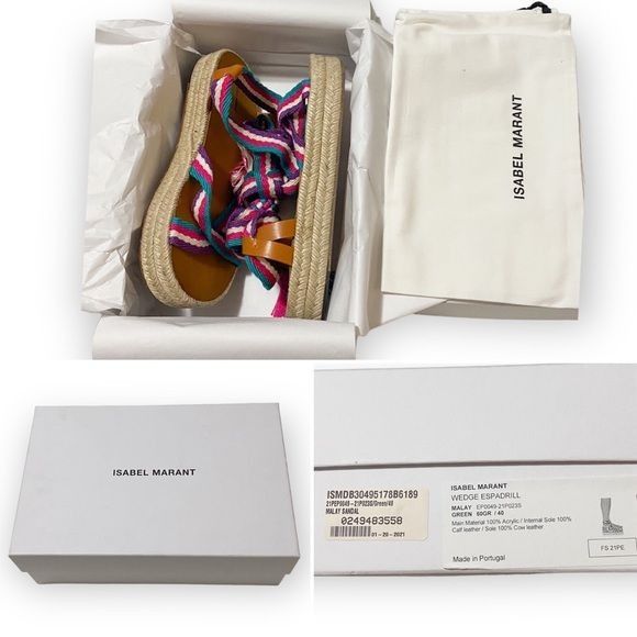 Isabel Marant New in Box, Isabel Marant Malay Espadrille Sandals, Size 40E Size US 10 / IT 40 - 9 Thumbnail