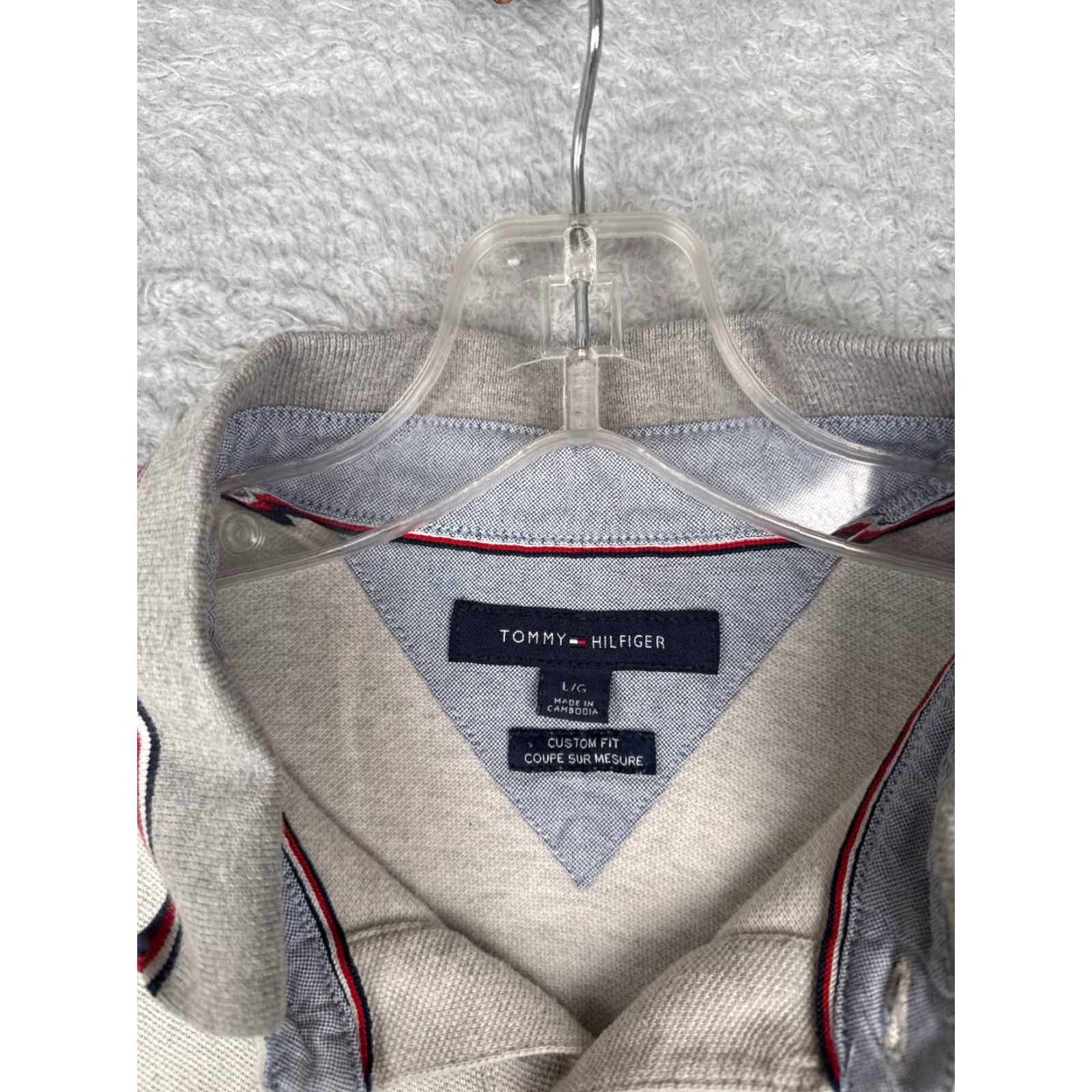 Tommy Hilfiger Tommy Hilfiger Polo Shirt Men L Gray Cotton Short Sleeve Slim Fit Classic Size US L / EU 52-54 / 3 - 7 Thumbnail